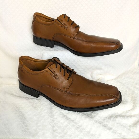 Men\'s Collection by Clark\'s Tilden Walk Oxford Dark Tan Leather Size 11 Handsome main image 6